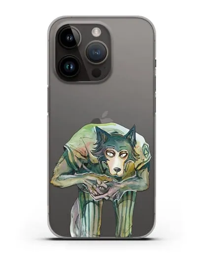 Чехол аниме Beastars - Легоси пригнулся силиконовый для iPhone 14 Pro