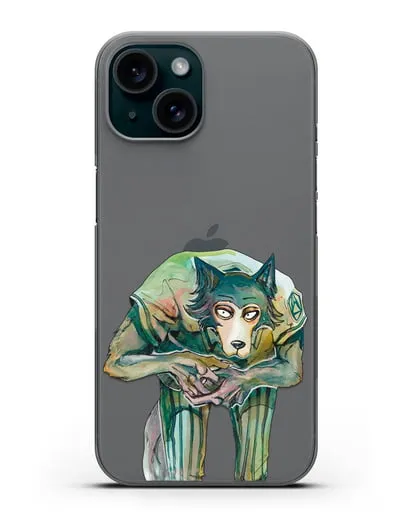 Чехол аниме Beastars - Легоси пригнулся силиконовый для iPhone 15