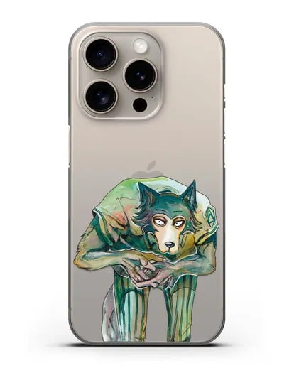 Чехол аниме Beastars - Легоси пригнулся силиконовый для iPhone 15 Pro