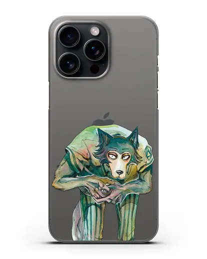 Чехол аниме Beastars - Легоси пригнулся силиконовый для iPhone 15 Pro Max