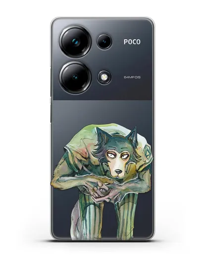 Чехол аниме Beastars - Легоси пригнулся силиконовый для Xiaomi Poco M6 Pro