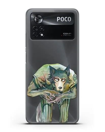 Чехол аниме Beastars - Легоси пригнулся силиконовый для Xiaomi Poco X4 Pro