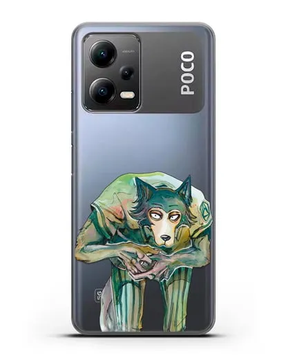 Чехол аниме Beastars - Легоси пригнулся силиконовый для Xiaomi Poco X5