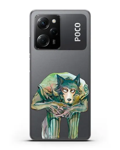 Чехол аниме Beastars - Легоси пригнулся силиконовый для Xiaomi Poco X5 Pro