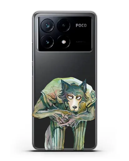 Чехол аниме Beastars - Легоси пригнулся силиконовый для Xiaomi Poco X6 Pro