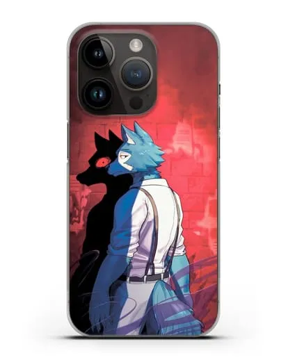 Чехол аниме Beastars - Тёмная сторона Легоси силиконовый для iPhone 14 Pro