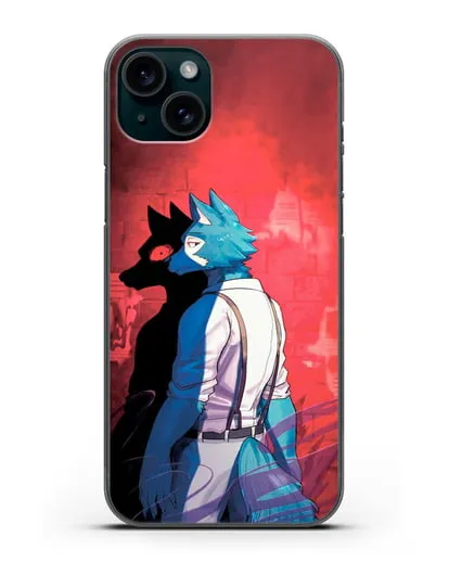 Чехол аниме Beastars - Тёмная сторона Легоси силиконовый для iPhone 15 Plus
