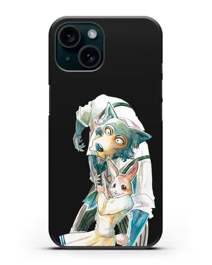 Чехол аниме Beastars - Хару тащит Легоси силиконовый для iPhone 15