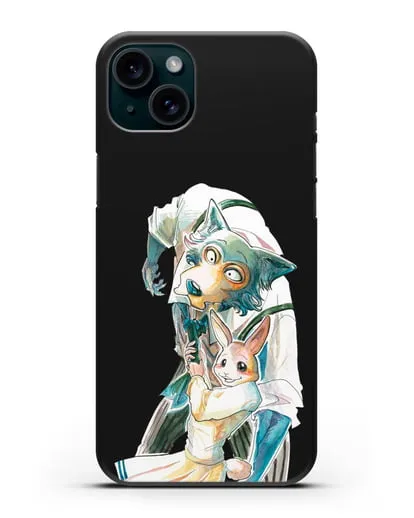 Чехол аниме Beastars - Хару тащит Легоси силиконовый для iPhone 15 Plus