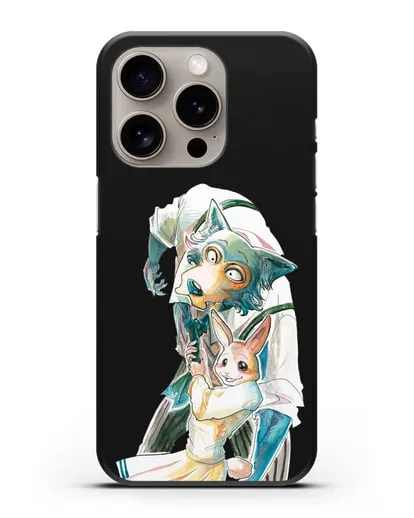 Чехол аниме Beastars - Хару тащит Легоси силиконовый для iPhone 15 Pro