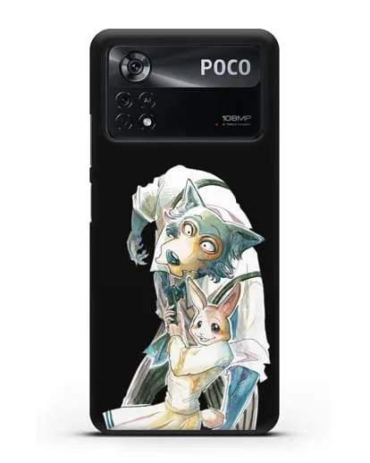 Чехол аниме Beastars - Хару тащит Легоси силиконовый для Xiaomi Poco X4 Pro