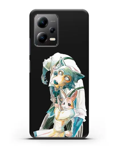 Чехол аниме Beastars - Хару тащит Легоси силиконовый для Xiaomi Poco X5