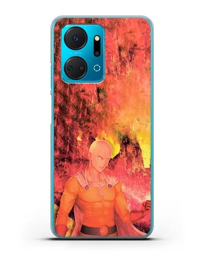 Чехол аниме Ванпанчмен - Сайтама в ярости силиконовый для Honor X7a Plus