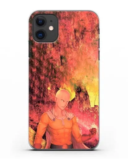Чехол аниме Ванпанчмен - Сайтама в ярости силиконовый для iPhone 11