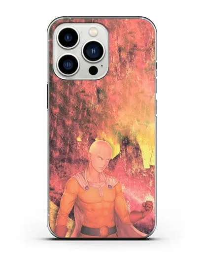 Чехол аниме Ванпанчмен - Сайтама в ярости силиконовый для iPhone 13 Pro
