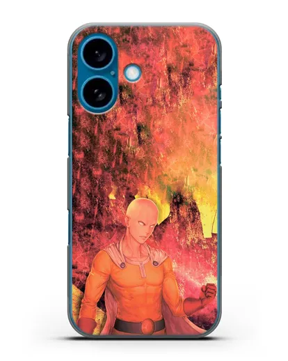 Чехол аниме Ванпанчмен - Сайтама в ярости силиконовый для iPhone 16