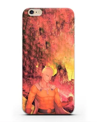Чехол аниме Ванпанчмен - Сайтама в ярости силиконовый для iPhone 6 Plus