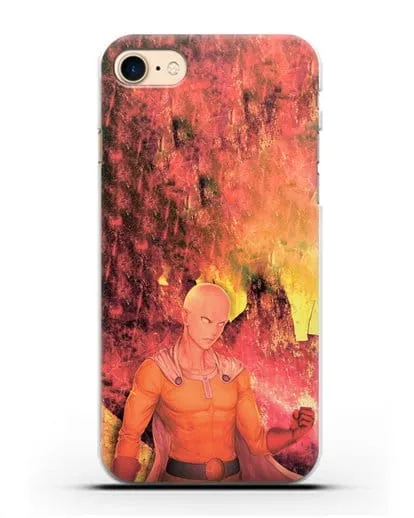 Чехол аниме Ванпанчмен - Сайтама в ярости силиконовый для iPhone 8