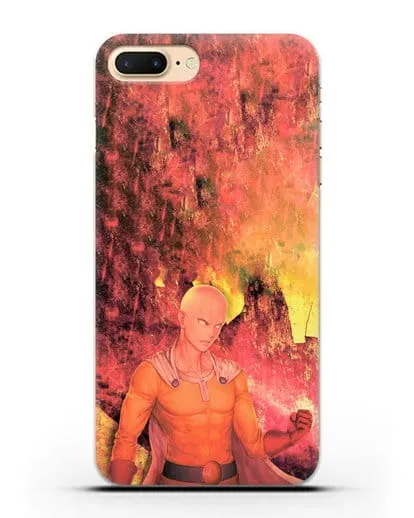 Чехол аниме Ванпанчмен - Сайтама в ярости силиконовый для iPhone 8 Plus