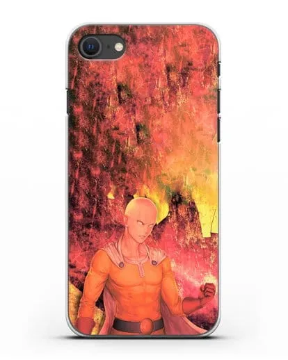 Чехол аниме Ванпанчмен - Сайтама в ярости силиконовый для iPhone SE 2020