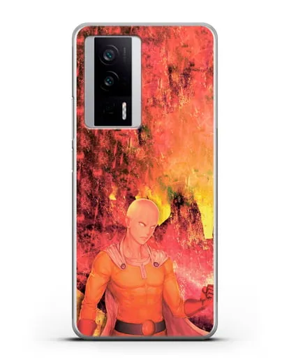 Чехол аниме Ванпанчмен - Сайтама в ярости силиконовый для Xiaomi Poco F5 Pro
