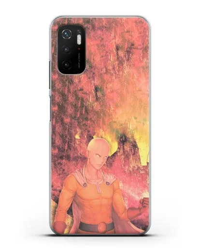 Чехол аниме Ванпанчмен - Сайтама в ярости силиконовый для Xiaomi Poco M3 Pro