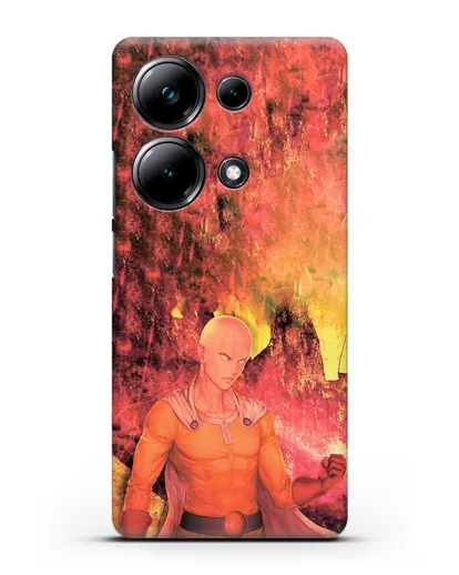 Чехол аниме Ванпанчмен - Сайтама в ярости силиконовый для Xiaomi Poco M6 Pro