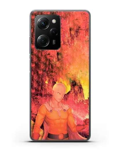 Чехол аниме Ванпанчмен - Сайтама в ярости силиконовый для Xiaomi Poco X5 Pro