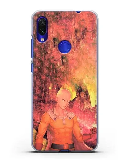 Чехол аниме Ванпанчмен - Сайтама в ярости силиконовый для Xiaomi Redmi Note 7