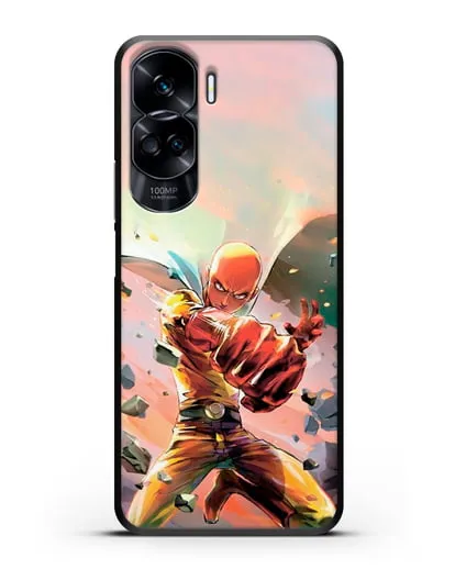 Чехол аниме Ванпанчмен - Серьёзный удар силиконовый для Honor 90 Lite