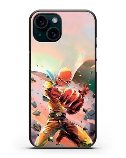 Чехол аниме Ванпанчмен - Серьёзный удар силиконовый для iPhone 15