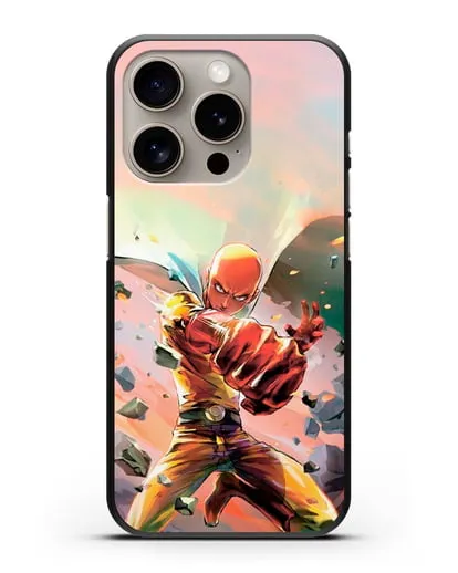 Чехол аниме Ванпанчмен - Серьёзный удар силиконовый для iPhone 15 Pro