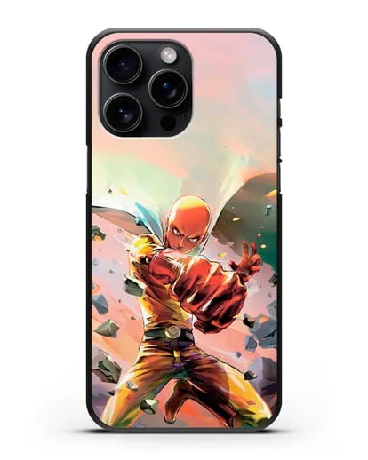 Чехол аниме Ванпанчмен - Серьёзный удар силиконовый для iPhone 15 Pro Max