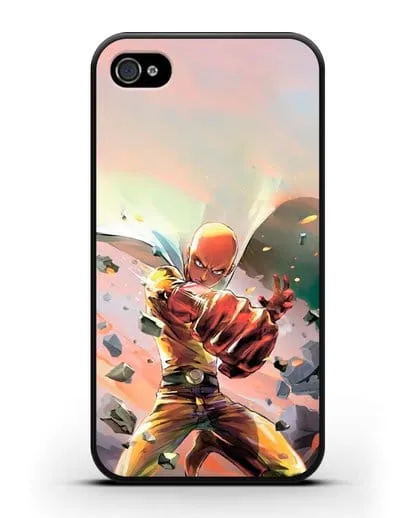 Чехол аниме Ванпанчмен - Серьёзный удар силиконовый для iPhone 4/4s