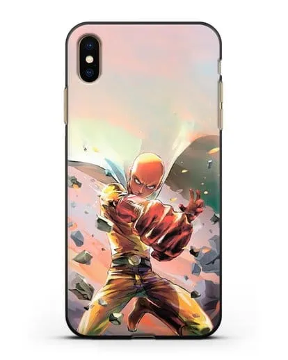 Чехол аниме Ванпанчмен - Серьёзный удар силиконовый для iPhone XS Max