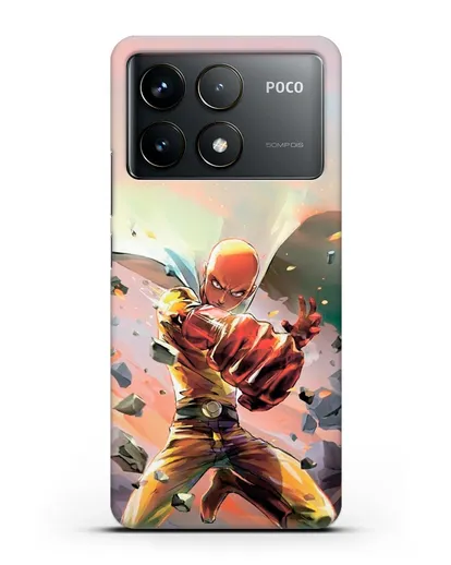 Чехол аниме Ванпанчмен - Серьёзный удар силиконовый для Xiaomi Poco F6 Pro