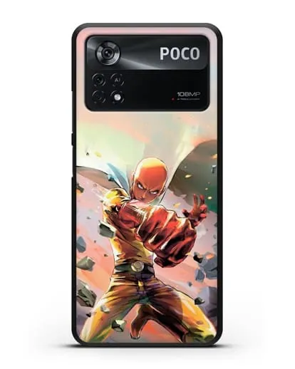 Чехол аниме Ванпанчмен - Серьёзный удар силиконовый для Xiaomi Poco X4 Pro