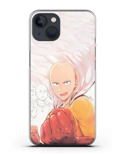 Чехол аниме Ванпанчмен - Герой Сайтама силиконовый для iPhone 13 Mini