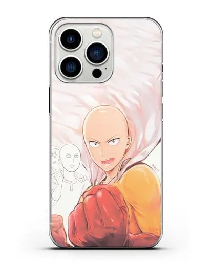 Чехол аниме Ванпанчмен - Герой Сайтама силиконовый для iPhone 13 Pro