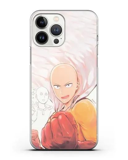 Чехол аниме Ванпанчмен - Герой Сайтама силиконовый для iPhone 13 Pro Max