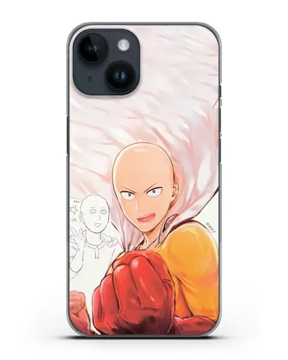 Чехол аниме Ванпанчмен - Герой Сайтама силиконовый для iPhone 14