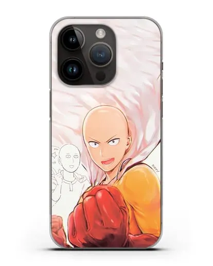 Чехол аниме Ванпанчмен - Герой Сайтама силиконовый для iPhone 14 Pro