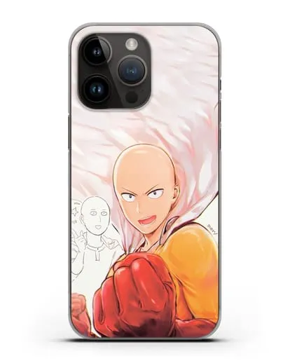 Чехол аниме Ванпанчмен - Герой Сайтама силиконовый для iPhone 14 Pro Max