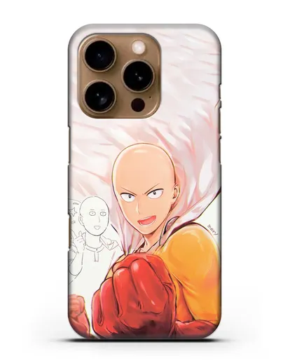 Чехол аниме Ванпанчмен - Герой Сайтама силиконовый для iPhone 16 Pro