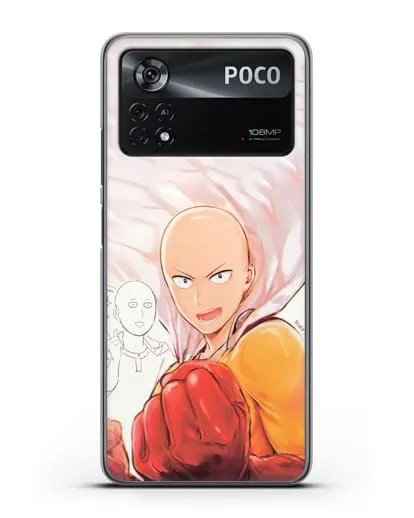 Чехол аниме Ванпанчмен - Герой Сайтама силиконовый для Xiaomi Poco X4 Pro