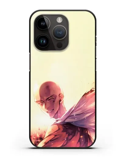 Чехол аниме Ванпанчмен - Улыбка Сайтамы силиконовый для iPhone 14 Pro