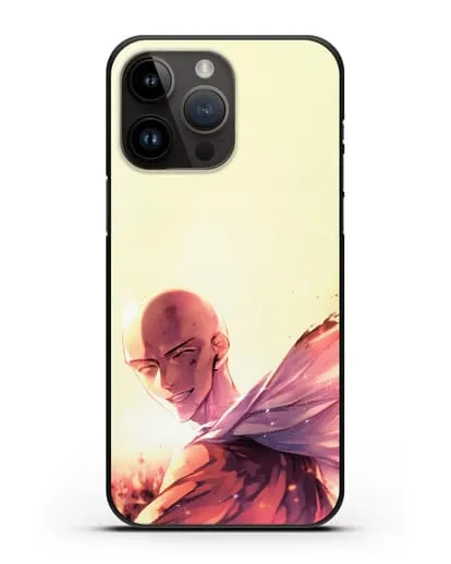 Чехол аниме Ванпанчмен - Улыбка Сайтамы силиконовый для iPhone 14 Pro Max