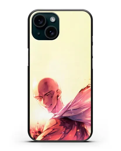 Чехол аниме Ванпанчмен - Улыбка Сайтамы силиконовый для iPhone 15