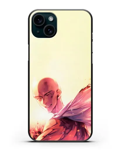 Чехол аниме Ванпанчмен - Улыбка Сайтамы силиконовый для iPhone 15 Plus