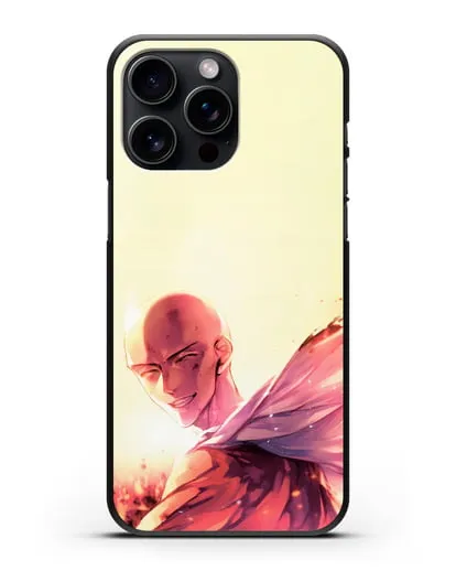 Чехол аниме Ванпанчмен - Улыбка Сайтамы силиконовый для iPhone 15 Pro Max